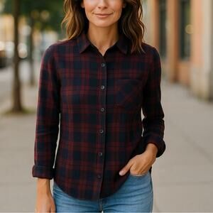 Rails Red Plaid Button Down Blue Flannel Shirt